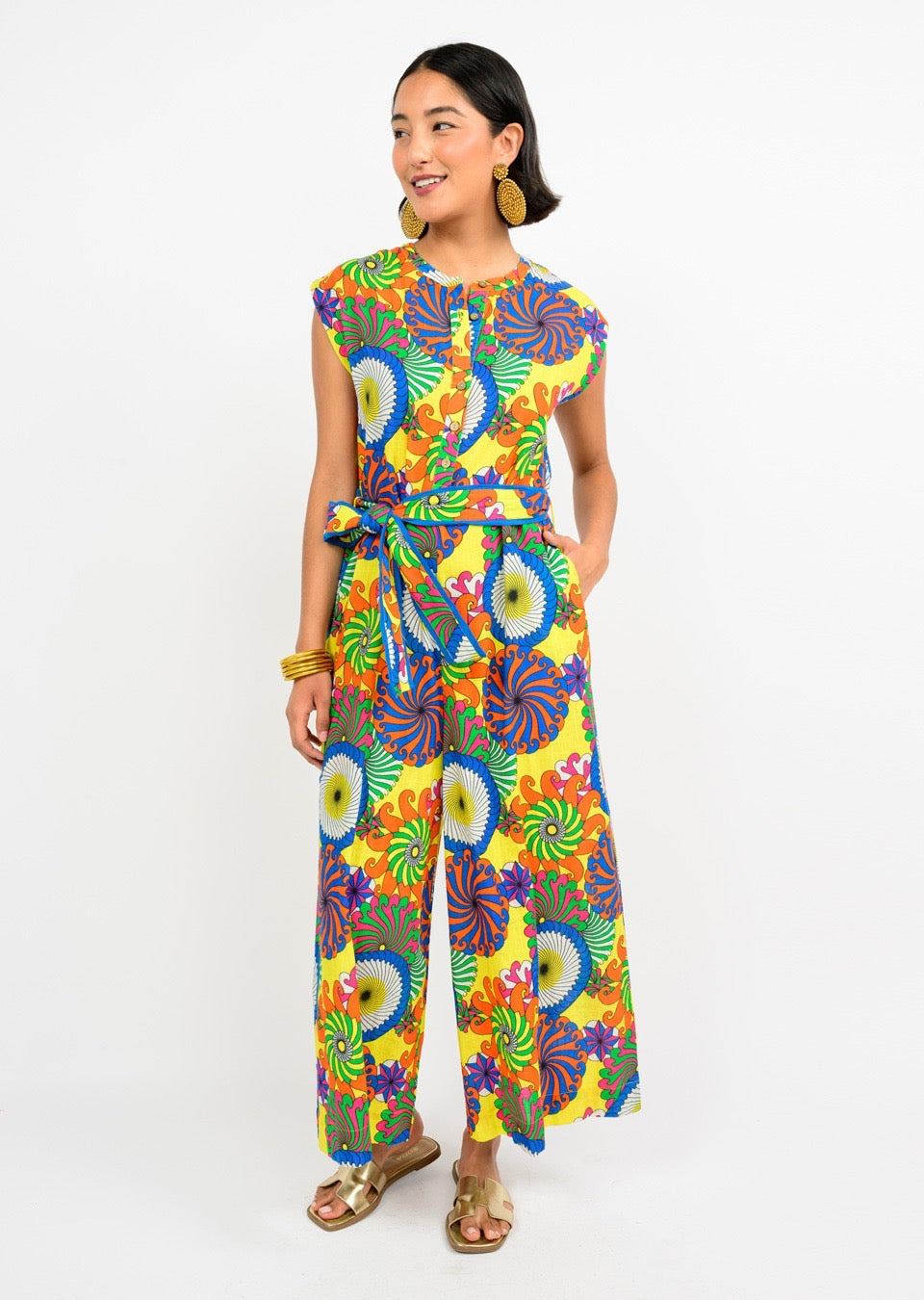 Sister Mary Out of Control jumpsuit tops in vibrant fabric with stylish design and detailed stitching.