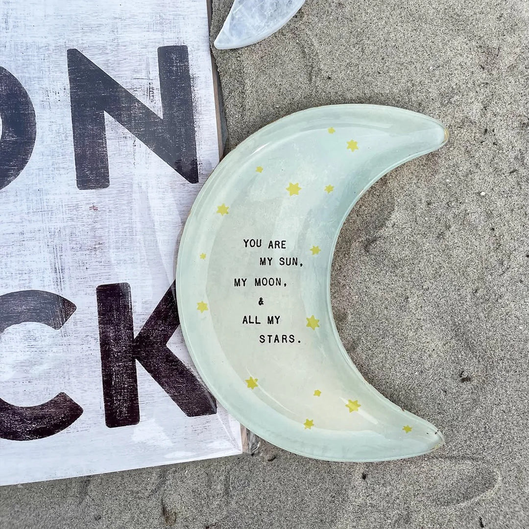 Decorative My Moon decoupage tray by sugarboo Designs, featuring a moon-themed design perfect for gifts or home decor.