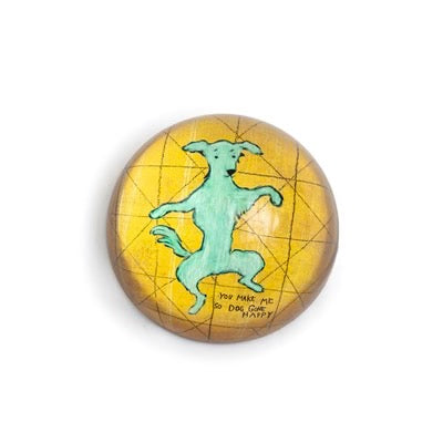 Round paperweight from Sugarboo Designs, 4x4 inch gift accessory featuring a smooth, polished surface with decorative details.