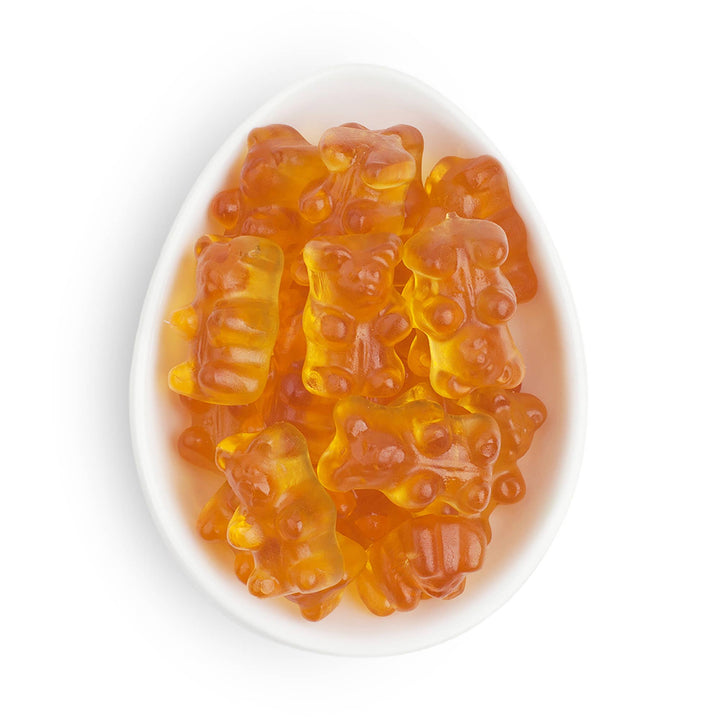 Small Bourbon Bears® gift box from Sugarfina featuring colorful bear-shaped candy pieces in a clear box.