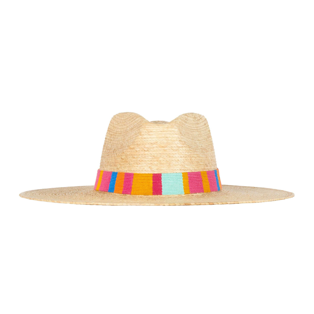 Sunshine Tienda Marta Palm Hat with wide brim and woven palm design, perfect for sun protection and stylish accessories.