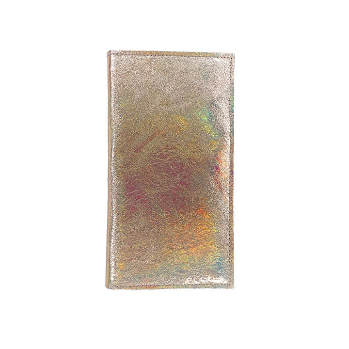 Shimmery leather wallet from Tracey Tanner's Sarah collection, featuring a sleek, stylish accessory with multiple card slots.