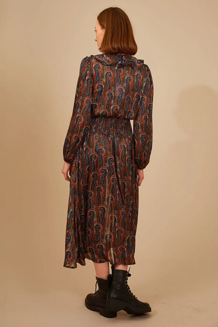 Traffic People Ballard Dress featuring a stylish, flowy design with a fitted waist and elegant neckline.