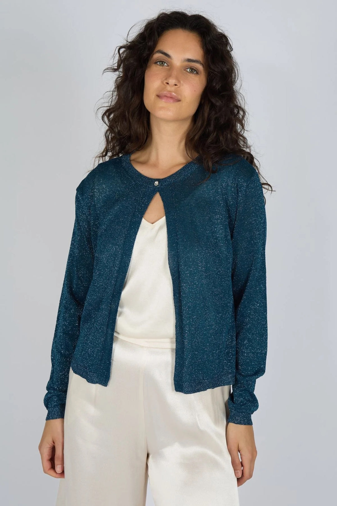 Traffic People Ava Cardigan, stylish knit tops, featuring a relaxed fit and open front, in soft neutral tones.