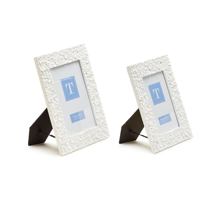Decorative hydrangea flower arrangement in a frame, suitable for home decor by Two's Company, shown in a stylish display.