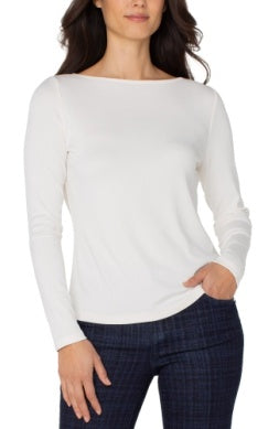 Boat Neck Long Sleeve Top