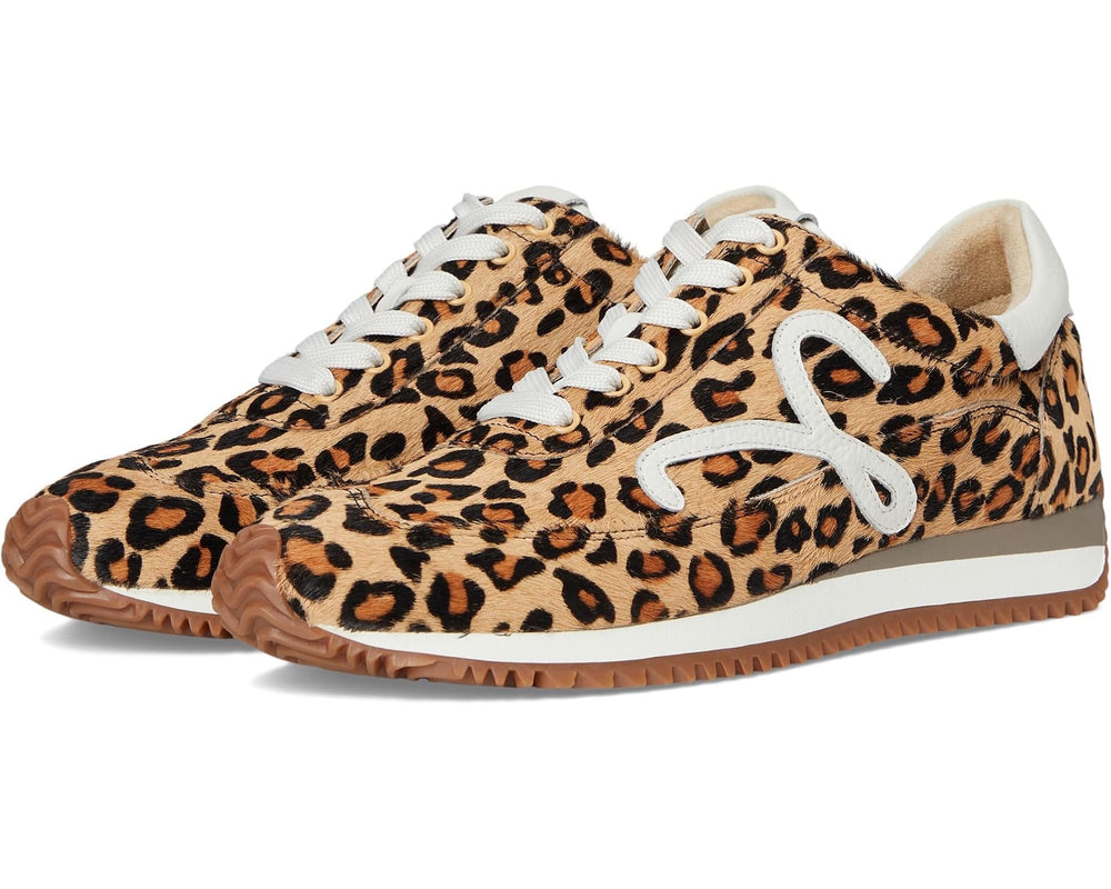 Vaneli Queen Leopard sneaker showing black and beige leopard print fabric with white rubber sole and lace-up design.