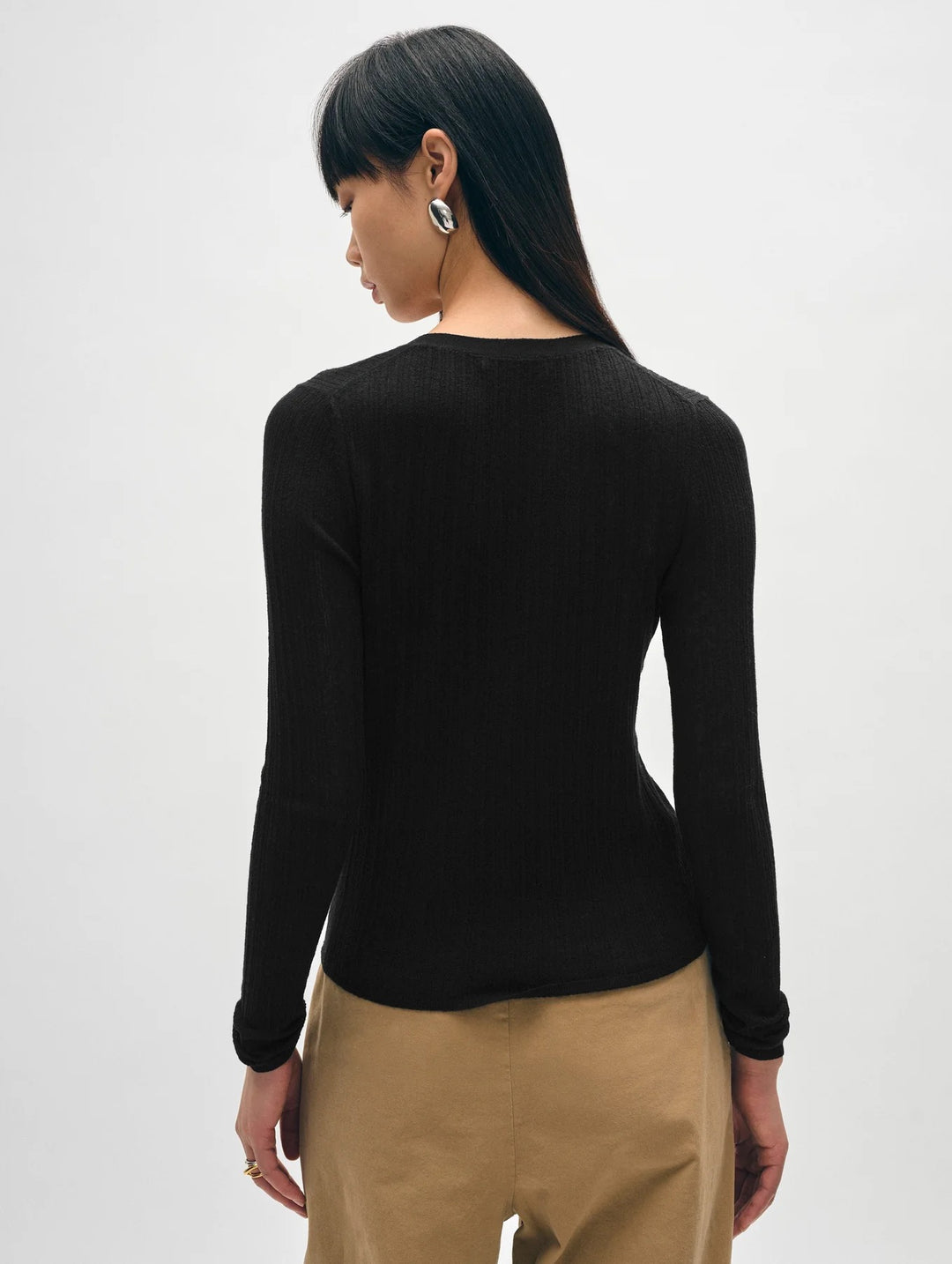 White & Warren linen gauze cardigan, lightweight tops with a soft, airy fabric, featuring a relaxed fit and open front design.