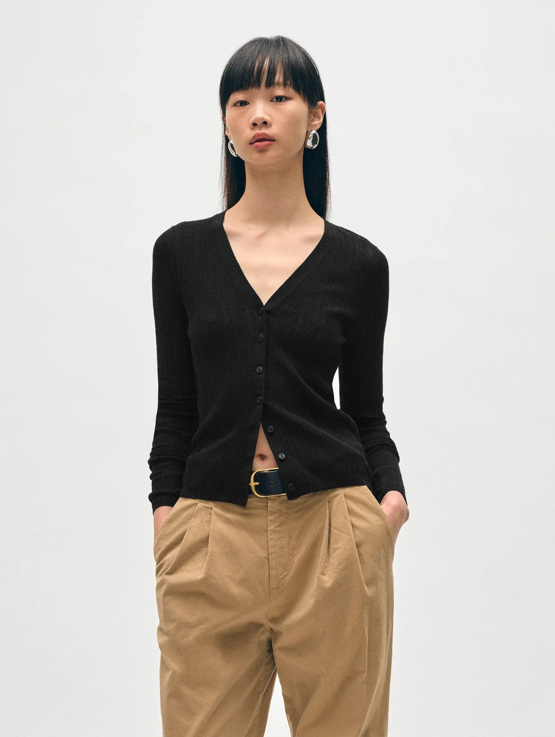 White & Warren linen gauze cardigan, lightweight tops with a relaxed fit, featuring soft, breathable fabric and open-front design.