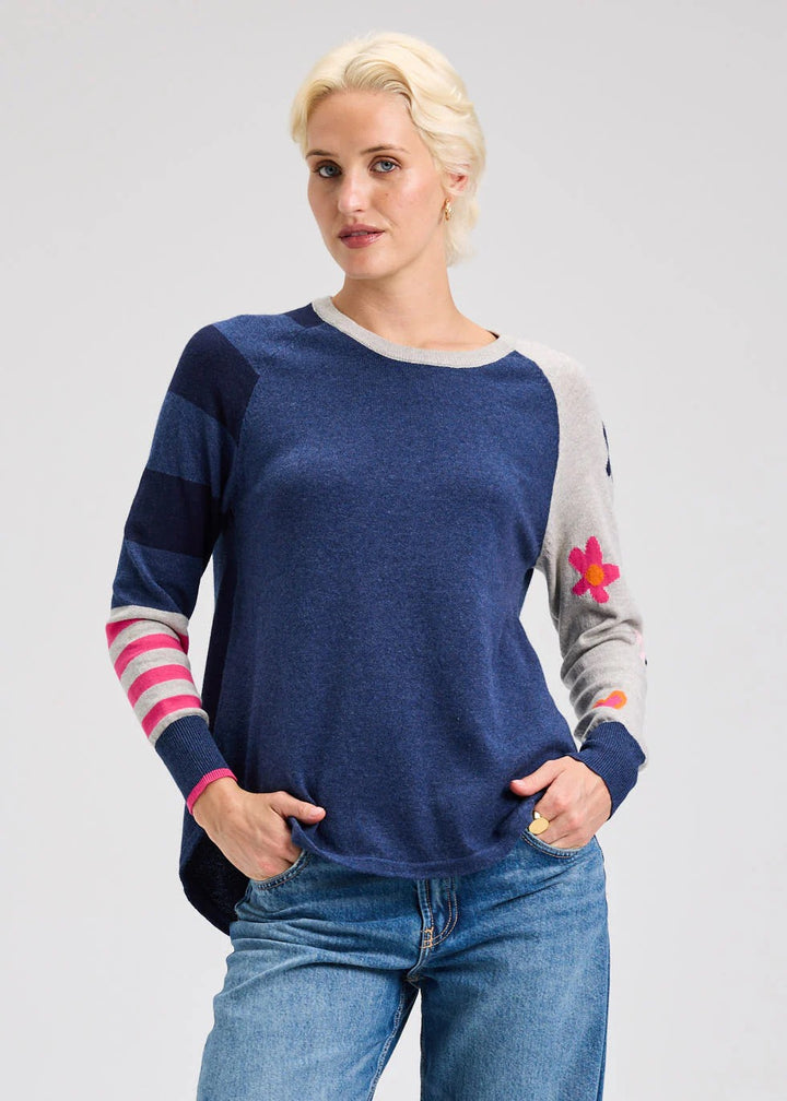 Pink My Happy sweater by Zaket & Plover, cozy tops with a soft knit texture and a relaxed fit, shown on a neutral background.
