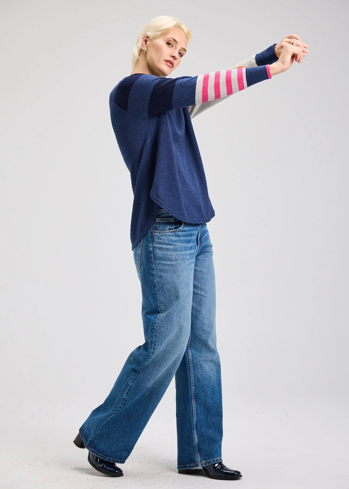 Pink sweater from Zaket & Plover's My Happy collection, featuring a cozy, soft knit top with a relaxed fit.