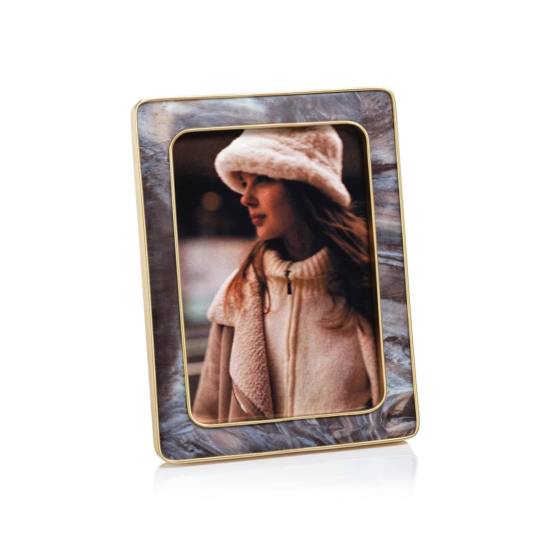 Marbled resin frame from Zodax for home decor, showcasing a stylish, smooth marbled surface and sturdy frame design.