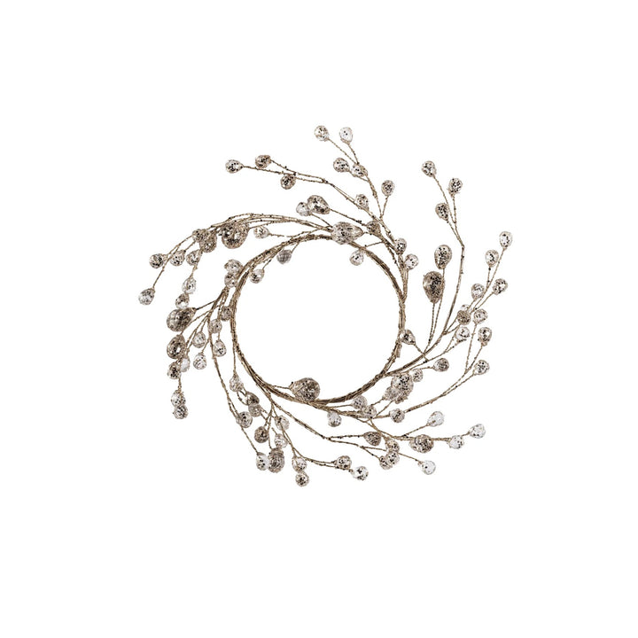 Beaded glass wreath for home decor, featuring colorful glass beads arranged in a circular design by Zodax.