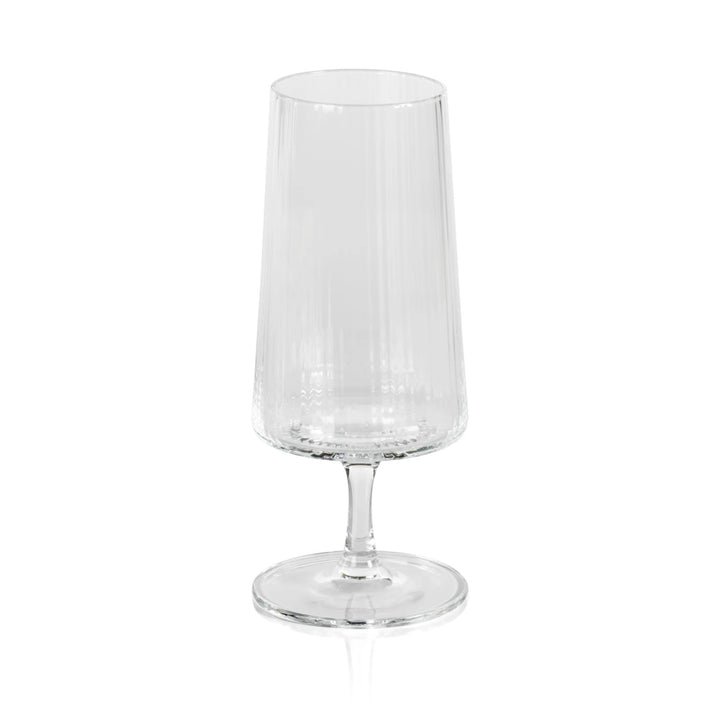 Zodax Lines Fluted Textured Cocktail Glass with elegant ridged design, perfect for serving cocktails in a stylish home setting
