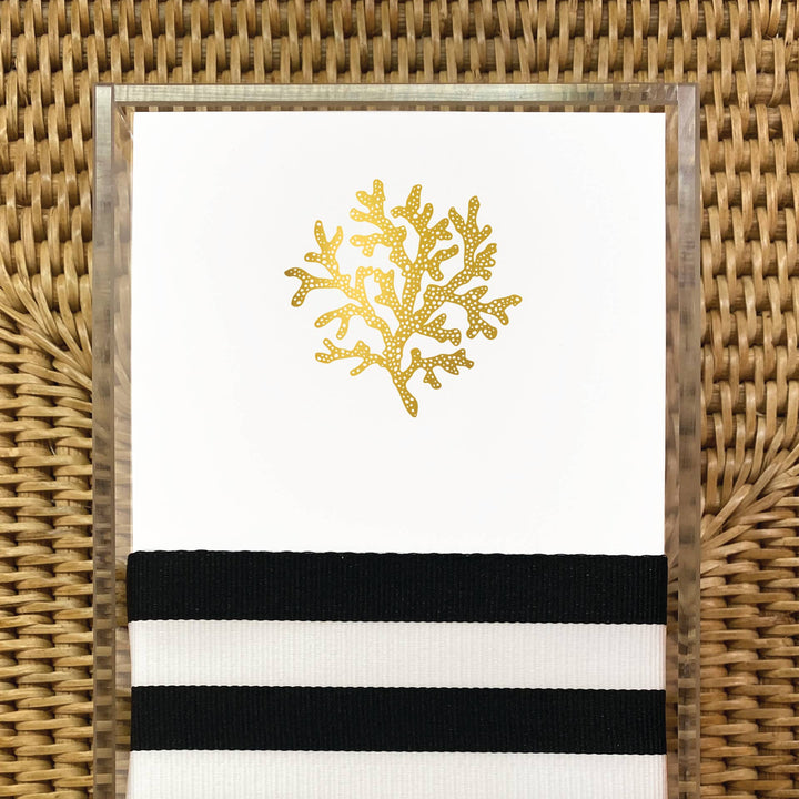 Gold Foil Coral notepad
