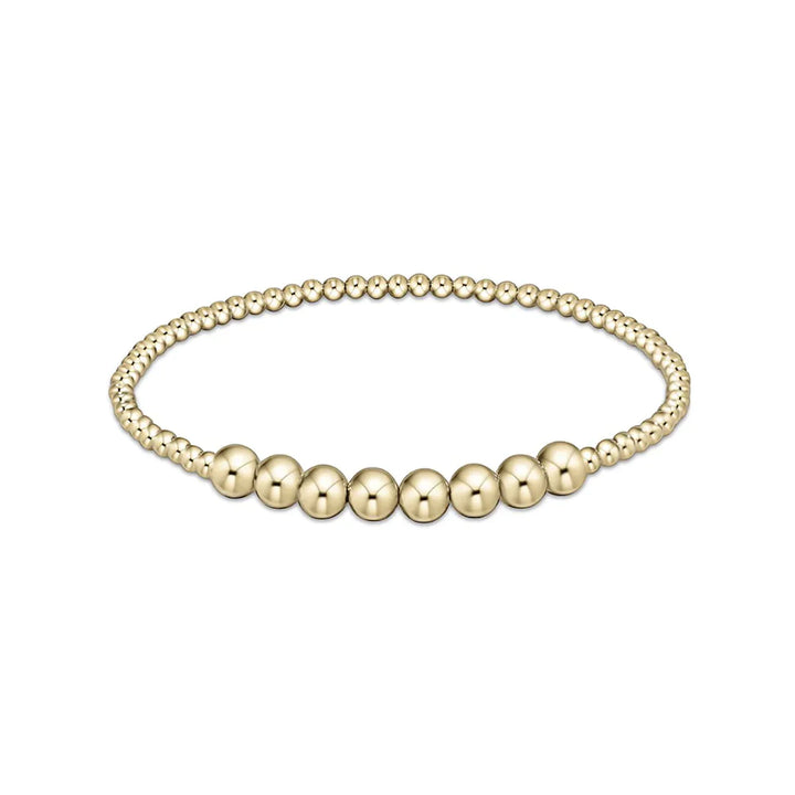 Enewton Gold beaded bracelet with 2.5mm and 5mm round beads, stylish accessories for elegant wristwear.
