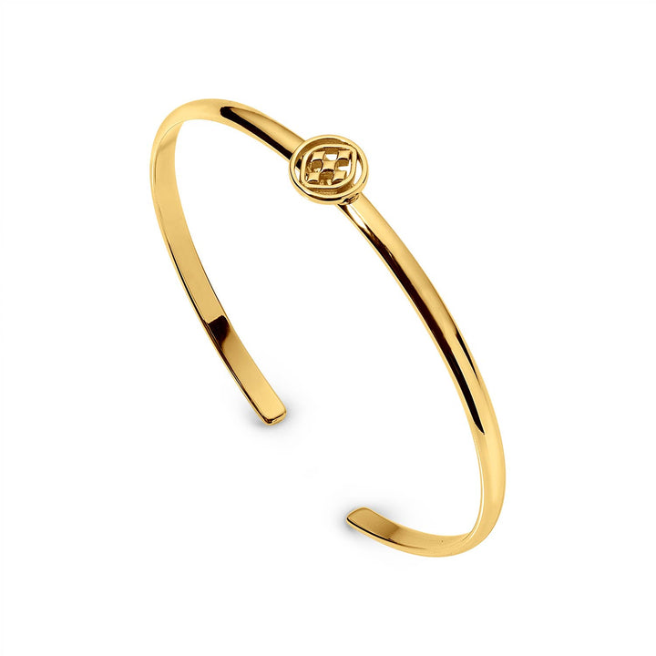 Gracewear Collection medallion bangle bracelet with engraved medallion and sleek metal design for stylish accessories.