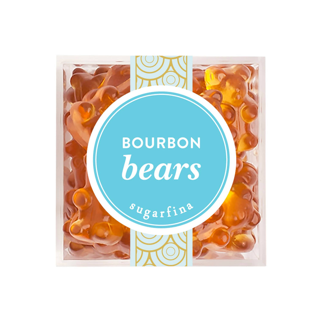 Small Bourbon Bears® gift box by Sugarfina featuring colorful bear-shaped candies in a clear container