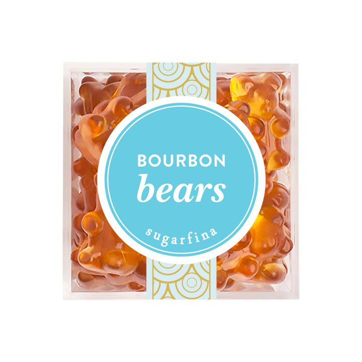 Small Bourbon Bears® gift box by Sugarfina featuring colorful bear-shaped candies in a clear container