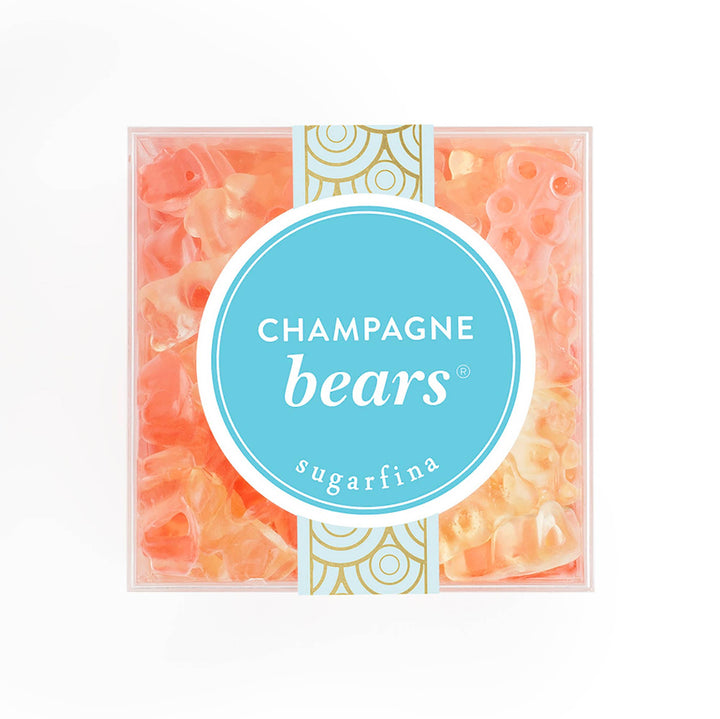 Small Champagne Bears® candies by Sugarfina, colorful gummy bear gift box with champagne flavor, perfect for gifting.